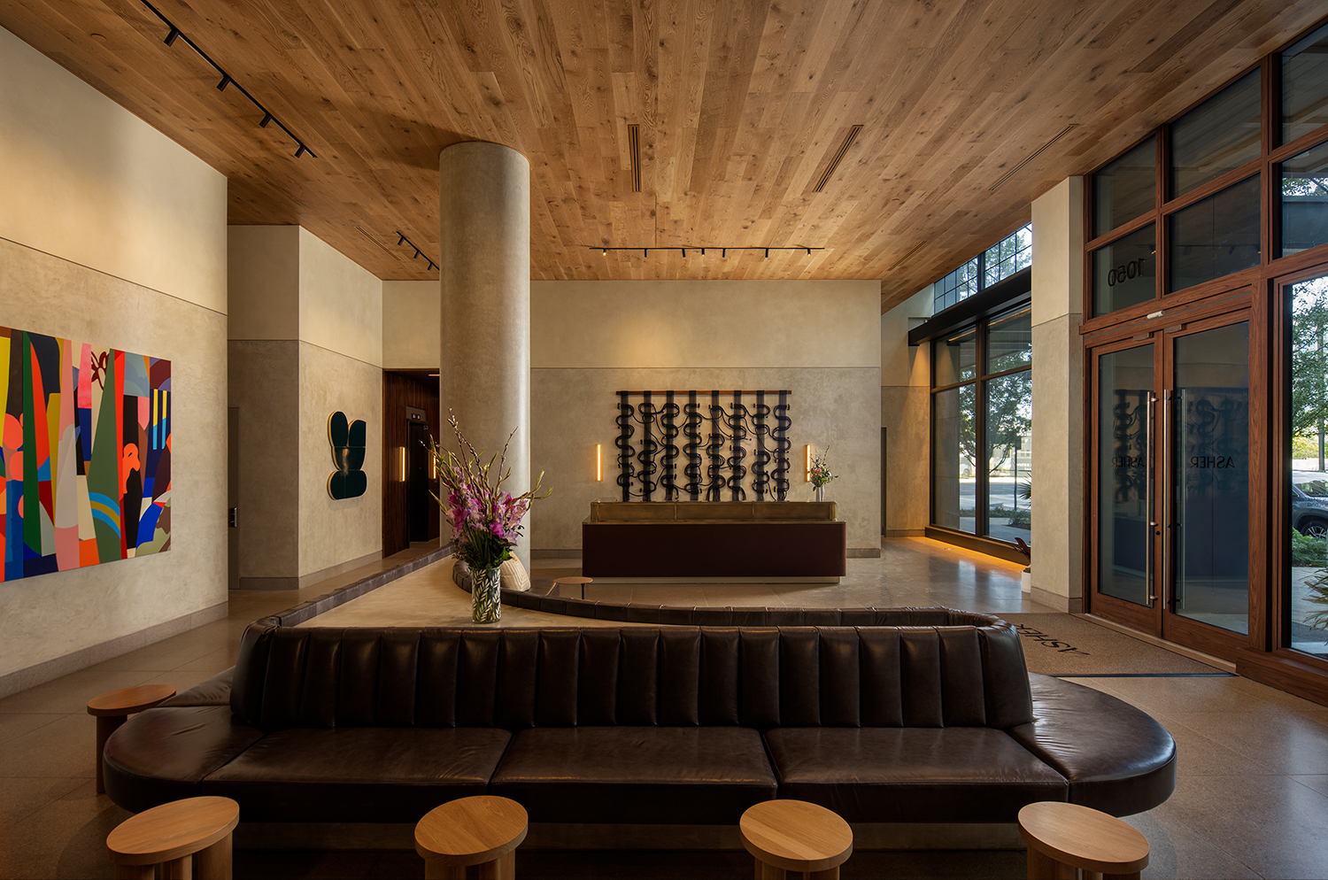 The lobby at Asher residences in downtown tampa