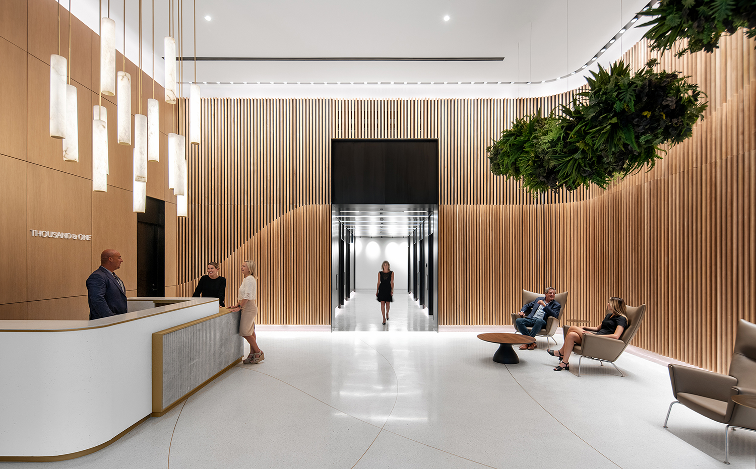 The lobby at Thousand & One trophy office tower