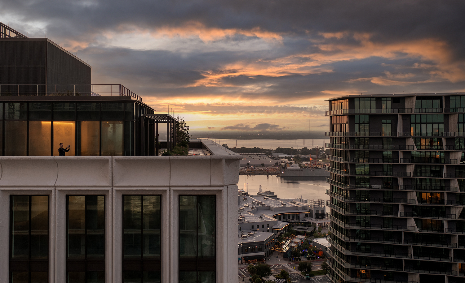 Thousand & One on water street with Sparkman Wharf and Garrison Channel in the background