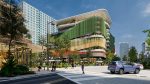 A mixed used building rendering for future phases of water street tampa